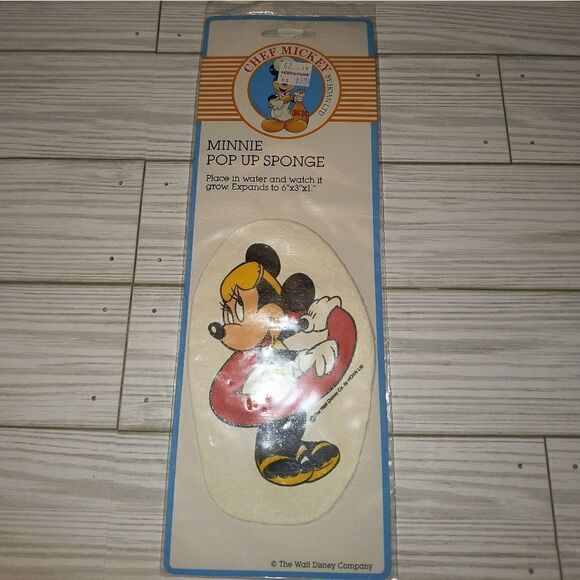Vtg Hoan LTD Walt Disney Chef Mickey Minnie Mouse Pop Up Sponge Sealed New - Picture 4 of 6